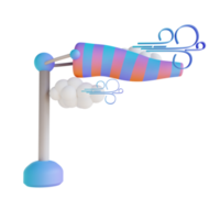 3D illustration wind direction pocket with cloud png