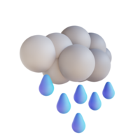 chuva forte de ilustração 3d png