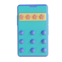 3D illustration cell phone security pattern png