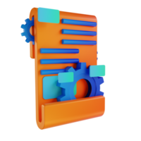 3D-Illustrationsausrüstung und Verwaltung von Dokumenteninhalten png