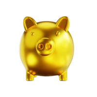 3D-Darstellung Goldenes Sparschwein png
