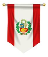 Banderín de Perú aislado en blanco vector