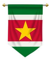 Suriname Pennant Isolated on White vector