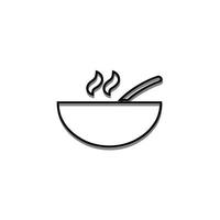 noodle soup elegant monochrome icon illustration vector