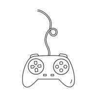 Video game controller, joystick gamepad isolated on white background. Vector hand-drawn illustration in doodle style. Perfect for decorations, cards, logo, various designs.