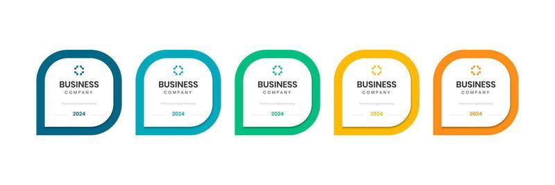 Badge Certification with modern shape design. Business infographic  with 5 options or steps.
