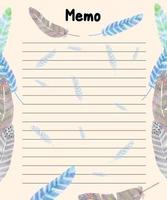 the feathers memo vector