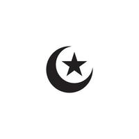 Moon and Star logo or icon design vector