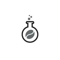 botella de laboratorio y diseño de logotipo o icono de café vector