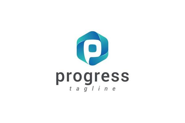 Letter P creative 3d Technological hexagonal logo