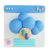 3D illustration cloud backup website png