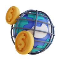 dinheiro global de ilustração 3D png