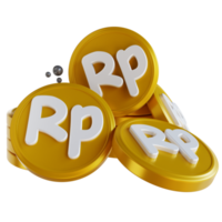 pilha de ilustração 3D de moedas de rupia png