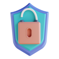 3D illustration security unlock png
