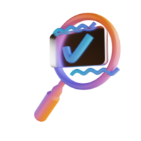 3D illustration search data checklist png