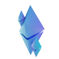 3D illustration Ethereum logo png
