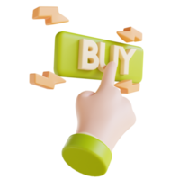 3D illustration hand and click buy png