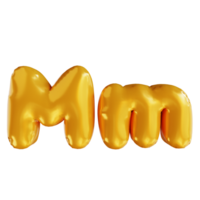 3d, illustration, ballon, alphabet, m png