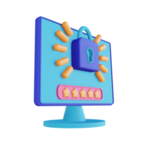 3D-Darstellung Computer-Passwort-Sicherheitsschloss png