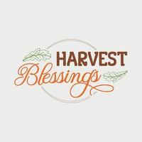 Harvest Blessing vector illustration , hand drawn lettering with Fall quotes, Fall designs for t shirt, poster, print, mug, and for card