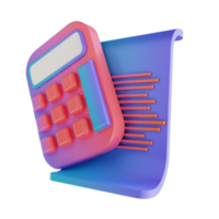 3D illustration colorful notes and calculator png