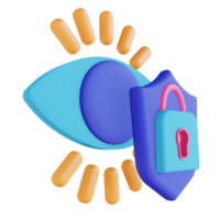 seguridad de escaneo ocular de ilustración 3d png