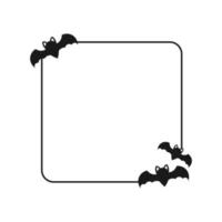 Square Bat border frame. Simple minimal Halloween theme frames vector