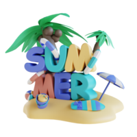 3D illustration summer png