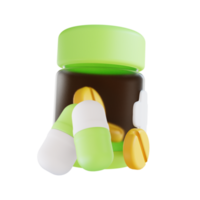 3D illustration medicine capsule suitable for medical png