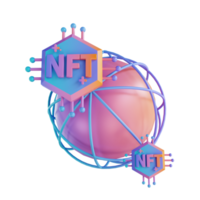 ilustração 3D global nft png