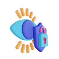 illustration 3d de la sécurité de l'analyse des yeux png