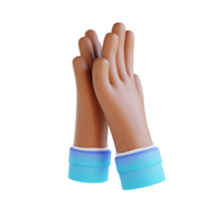 3d illustrazione applaudire mano gesti png