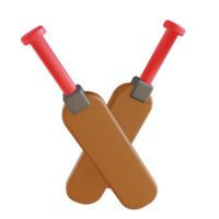 3D-Darstellung Cricketball und Ballschläger png