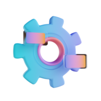 3D illustration colorful gear setting png