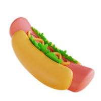 3D illustration hot dog png