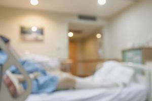 Abstract hospital room interior with bed blur background photo