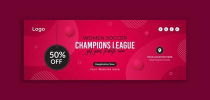 Football or soccer background with web banner template vector