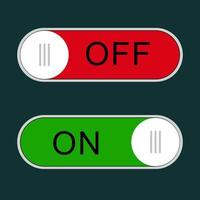 On and off toggle switch button icon set. Vector illustration. EPS 10.