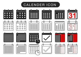 Calender icon collection set.  Mark agenda app, time, watch, deadline, date page icon and mark done, yes, success, check, approved, confirm. Vector illustration. EPS 10.