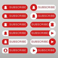 Subscribe button collection set. Suitable for your social media channel. Easy editable stroke. Vector illustration. EPS 10.