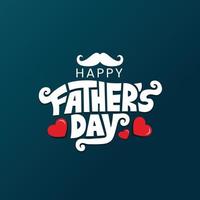 Happy fathers day typography banner design on dark color background to greeting fathers day. vector