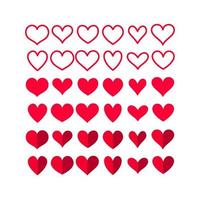 set of different heart shapes illustration vector