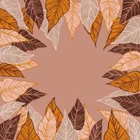 seasonal autumn vector design for cards, posters or flyers with fallen yellowed leaves