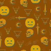 halloween vector seamless pattern witchcraft drawing