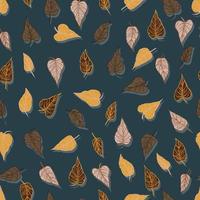 seasonal autumn fallen yellowed leaves vector seamless pattern for fabrics, prints, packaging and cards