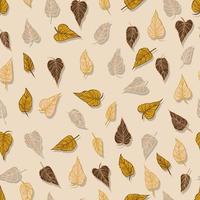 seasonal autumn fallen yellowed leaves vector seamless pattern for fabrics, prints, packaging and cards