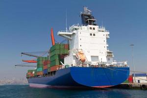 Container Ship in port photo