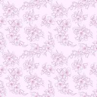 Seamless pattern with decorative jasmine flowers. vector