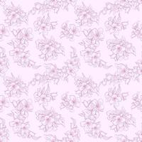 Seamless pattern with decorative jasmine flowers. vector