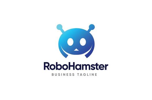A Hamster Robot Logo Design Concept Can Be Used For Chatbot Or Any Robotic Services Company Also Suitable As A Gamer Or Game Player Logo vector